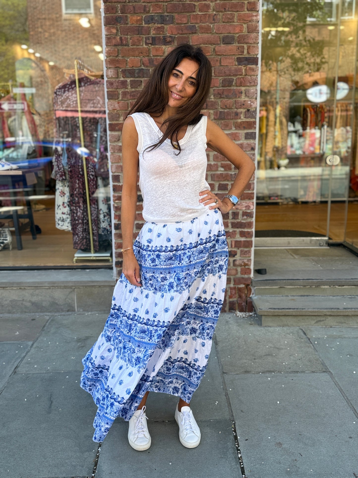 POLO RALPH LAUREN Cotton Floral Print Maxi Skirt