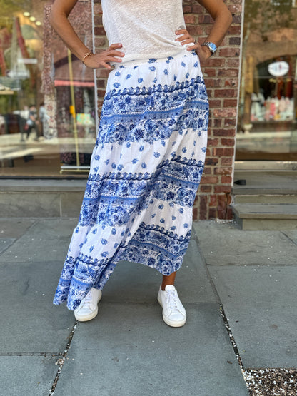 POLO RALPH LAUREN Cotton Floral Print Maxi Skirt