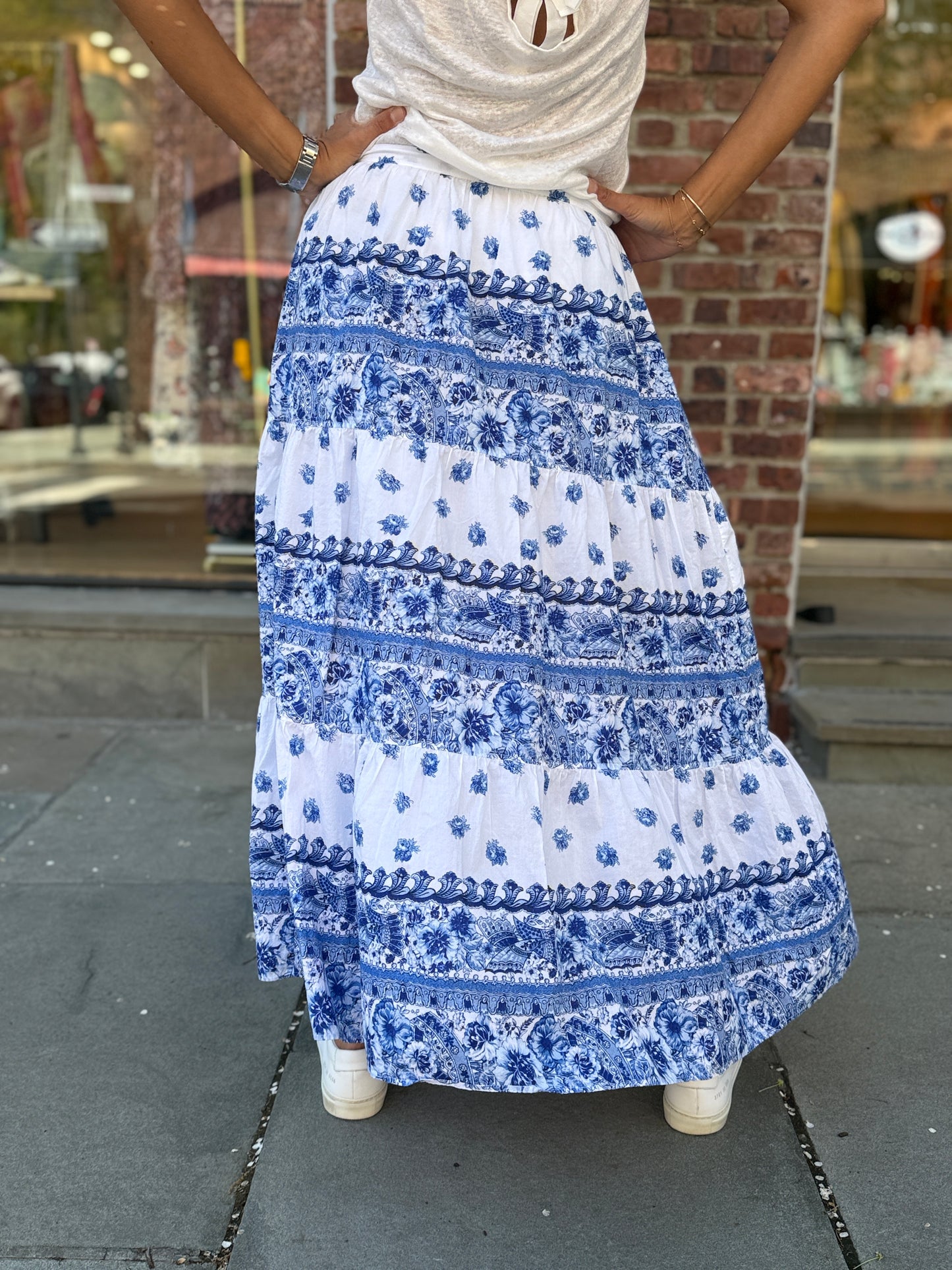 POLO RALPH LAUREN Cotton Floral Print Maxi Skirt