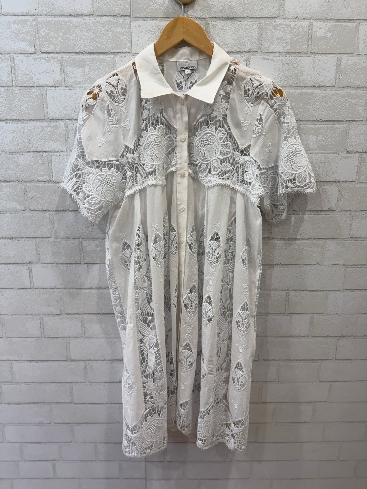 MIGUELINA SS Embroidered Mini Dress / S