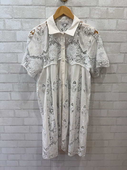 MIGUELINA SS Embroidered Mini Dress / S