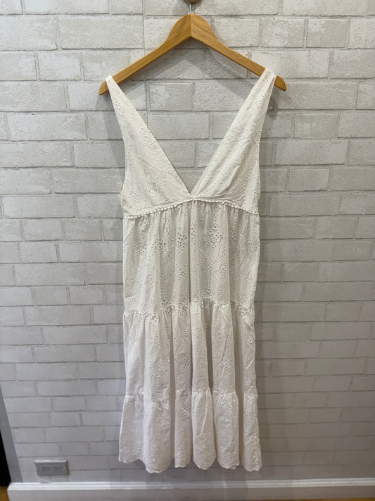 PILYQ Sleeveless Cotton Eyelet Mini Dress / S