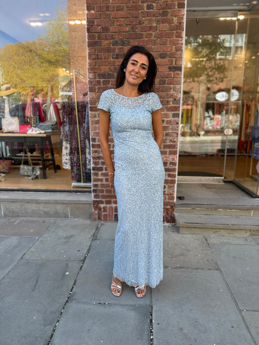 AIDAN MATTOX NWT SS Sequin Gown / XS-US0