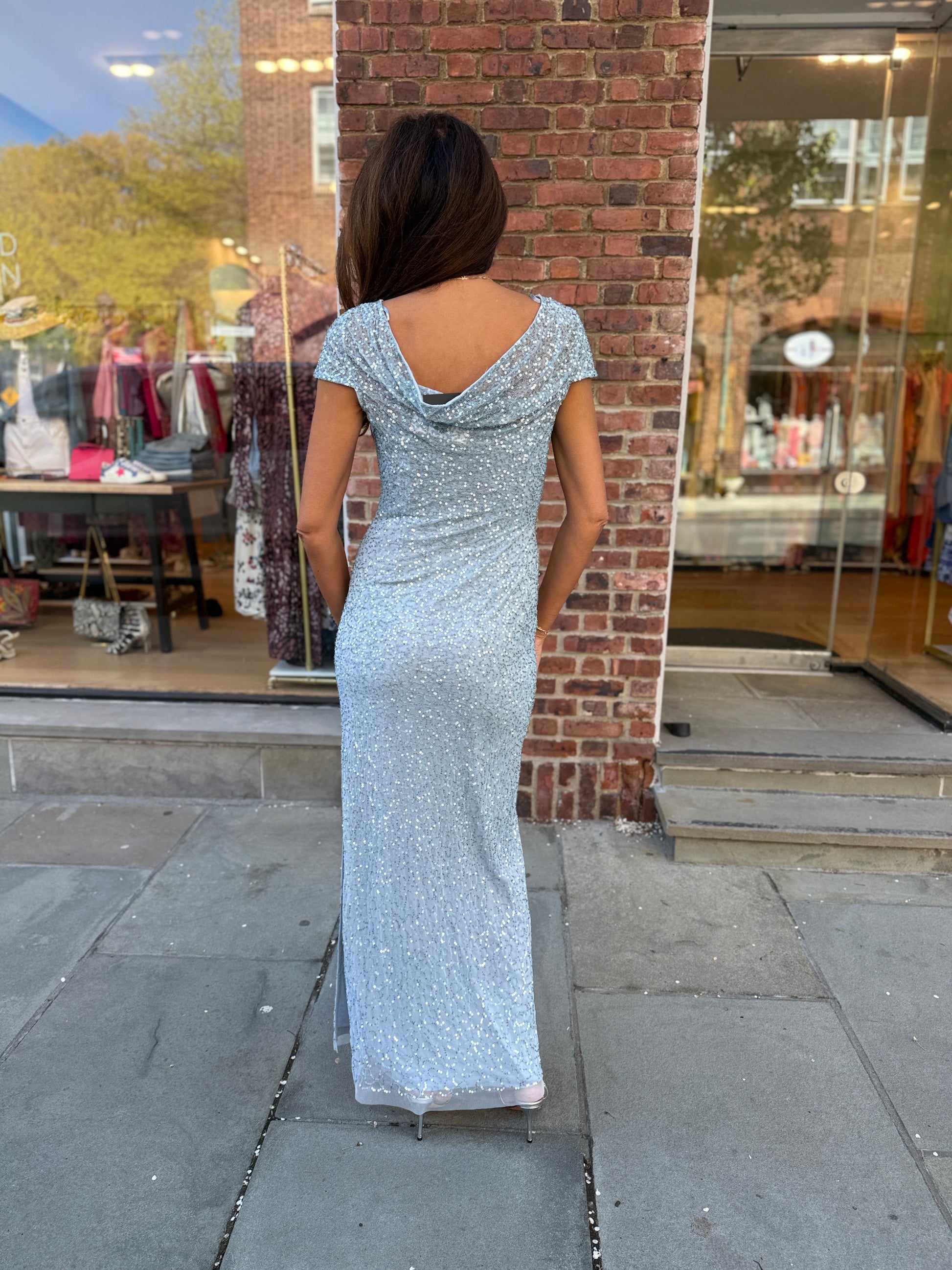 AIDAN MATTOX NWT SS Sequin Gown / XS-US0