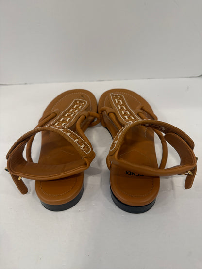 FENDI Zucca FF Logo Leather Gladiator Sandals / US8.5-EU39.5