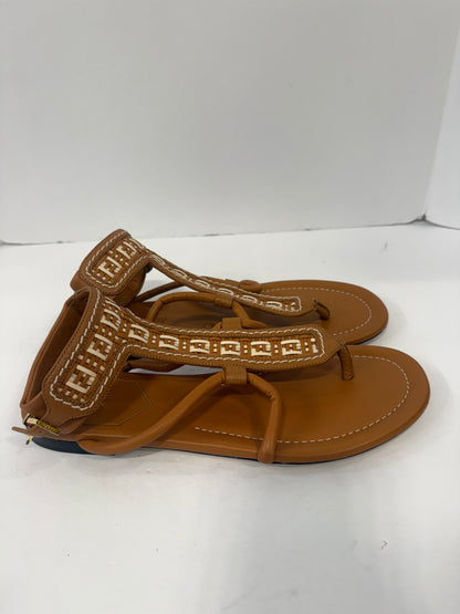 FENDI Zucca FF Logo Leather Gladiator Sandals / US8.5-EU39.5