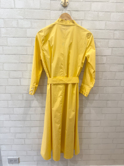 CAROLINA HERRERA LS Cotton Poplin Embroidered Belted Maxi Dress / S-US4