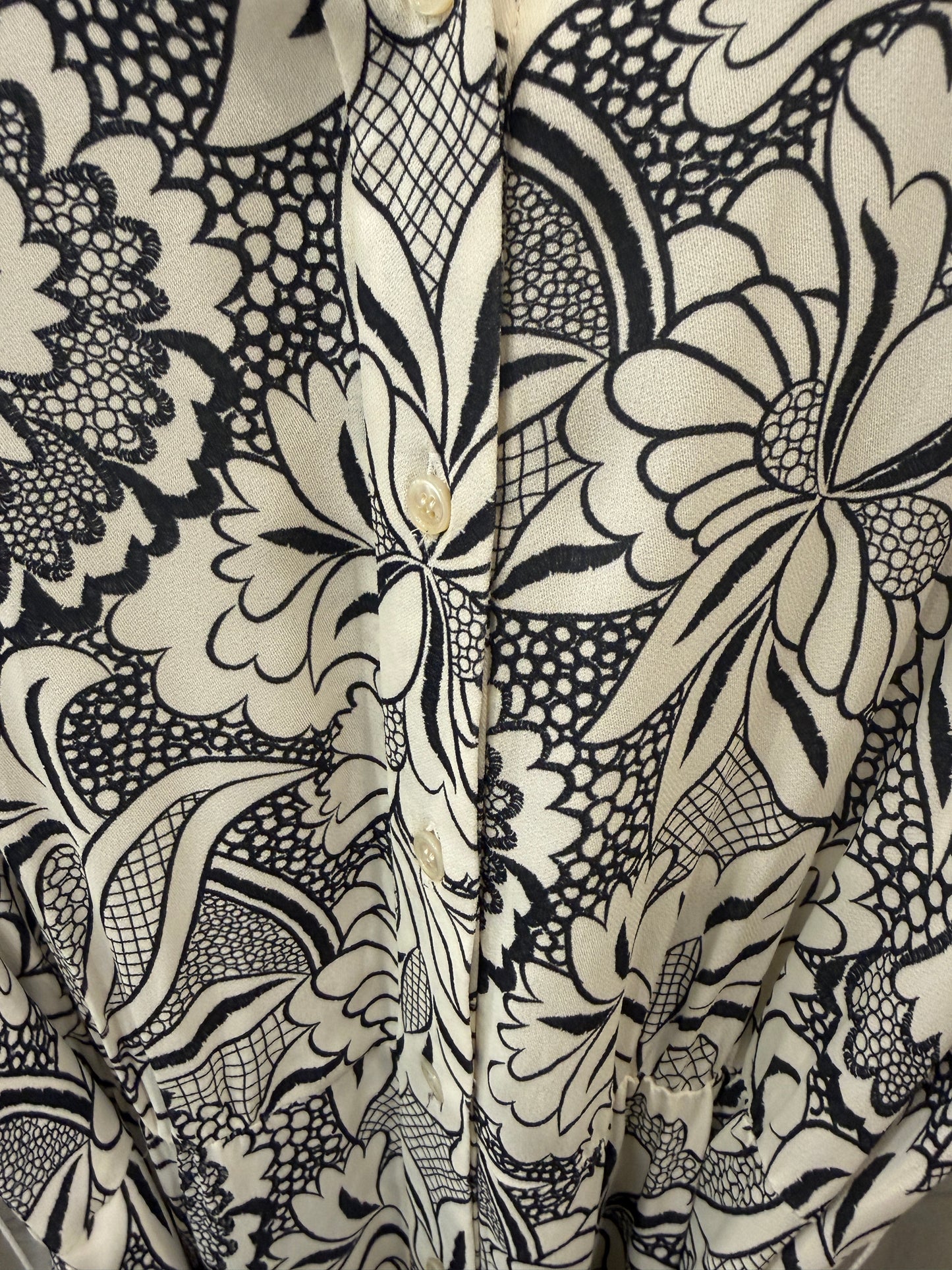 WEEKEND MAX MARA LS Floral Print Maxi Shirt Dress / S-US2