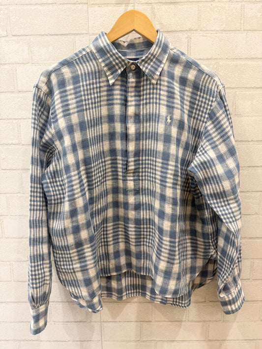 POLO RALPH LAUREN LS Checkered Linen Shirt / S