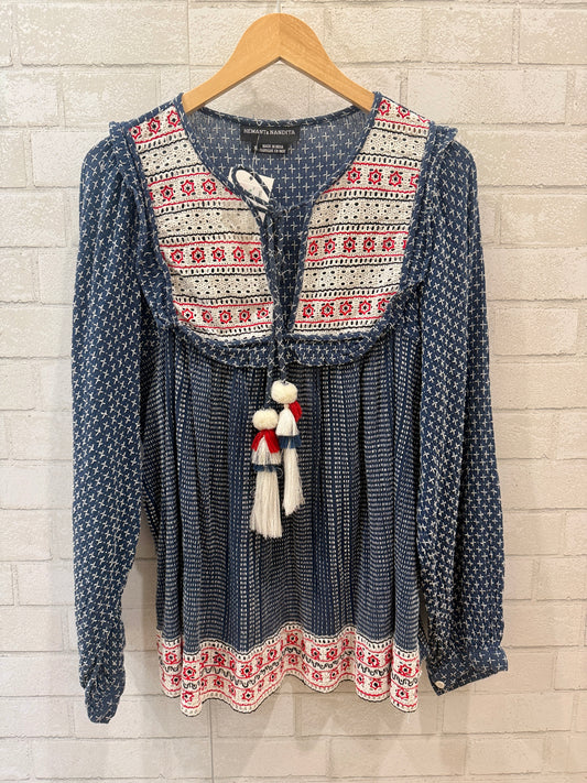 HEMANT & NANDITA Cotton LS Embroidered  Blouse/XL