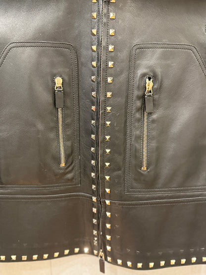 VALENTINO Rockstud Leather Jacket - Size XS - US2
