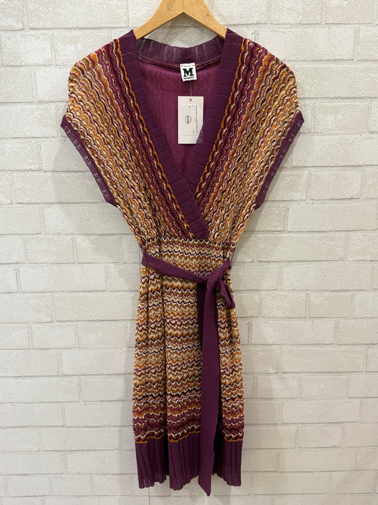 MISSONI V-Neck & Cap Sleeves Knit Mini Dress / S-US6