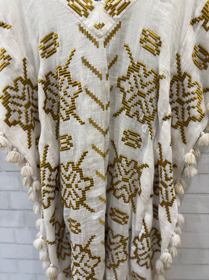 MARCH 11 Linen Gold Embroidery Kaftan / S
