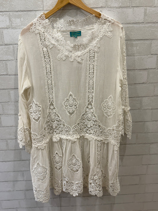 ANTICA SARTORIA BY GIACOMO CIRQUE Cotton Embroidered Mini Dress