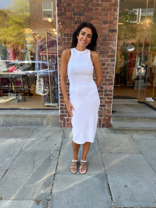 VINCE Ribbed-Knit Midi Dress / XS