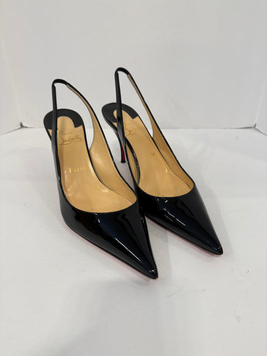 CHRISTIAN LOUBOUTIN Black Sling Back Patent Leather / US9.5-EU39.5