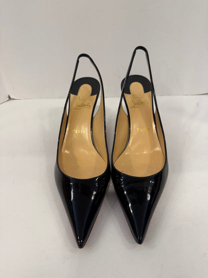 CHRISTIAN LOUBOUTIN Black Sling Back Patent Leather / US9.5-EU39.5