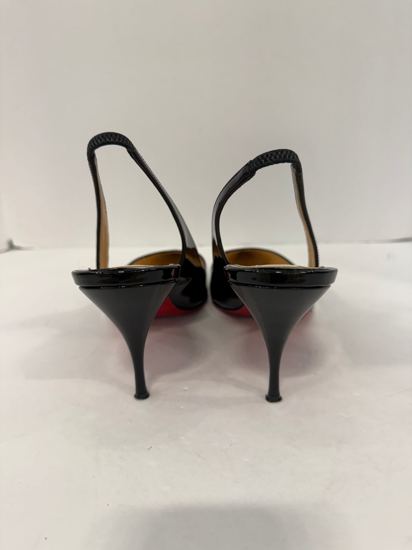 CHRISTIAN LOUBOUTIN Black Sling Back Patent Leather / US9.5-EU39.5