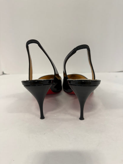 CHRISTIAN LOUBOUTIN Black Sling Back Patent Leather / US9.5-EU39.5