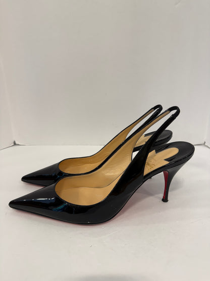 CHRISTIAN LOUBOUTIN Black Sling Back Patent Leather / US9.5-EU39.5