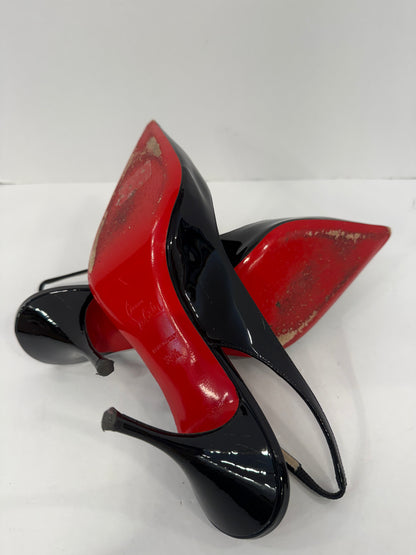 CHRISTIAN LOUBOUTIN Black Sling Back Patent Leather / US9.5-EU39.5