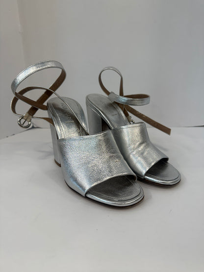 ALUMINAE Block Heels Silver Sandals/US8.5-EU39