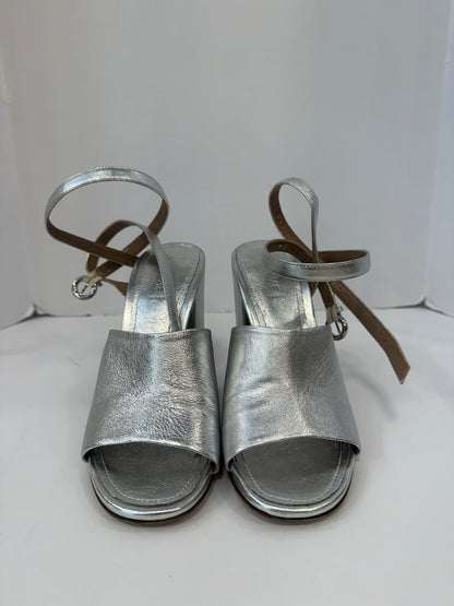 ALUMINAE Block Heels Silver Sandals/US8.5-EU39