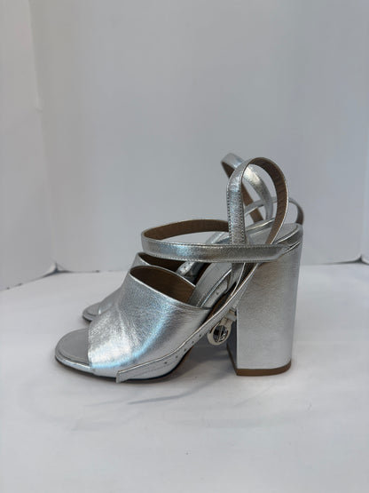 ALUMINAE Block Heels Silver Sandals/US8.5-EU39