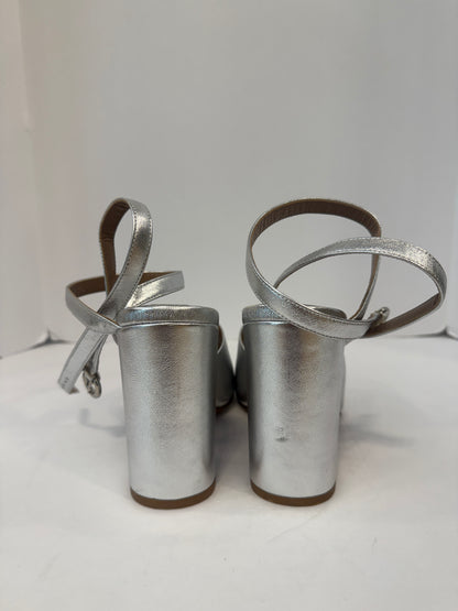 ALUMINAE Block Heels Silver Sandals/US8.5-EU39