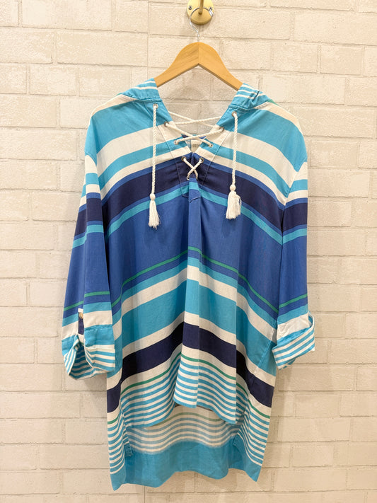 CHICO'S NWT Striped Hooded Tunic/XL