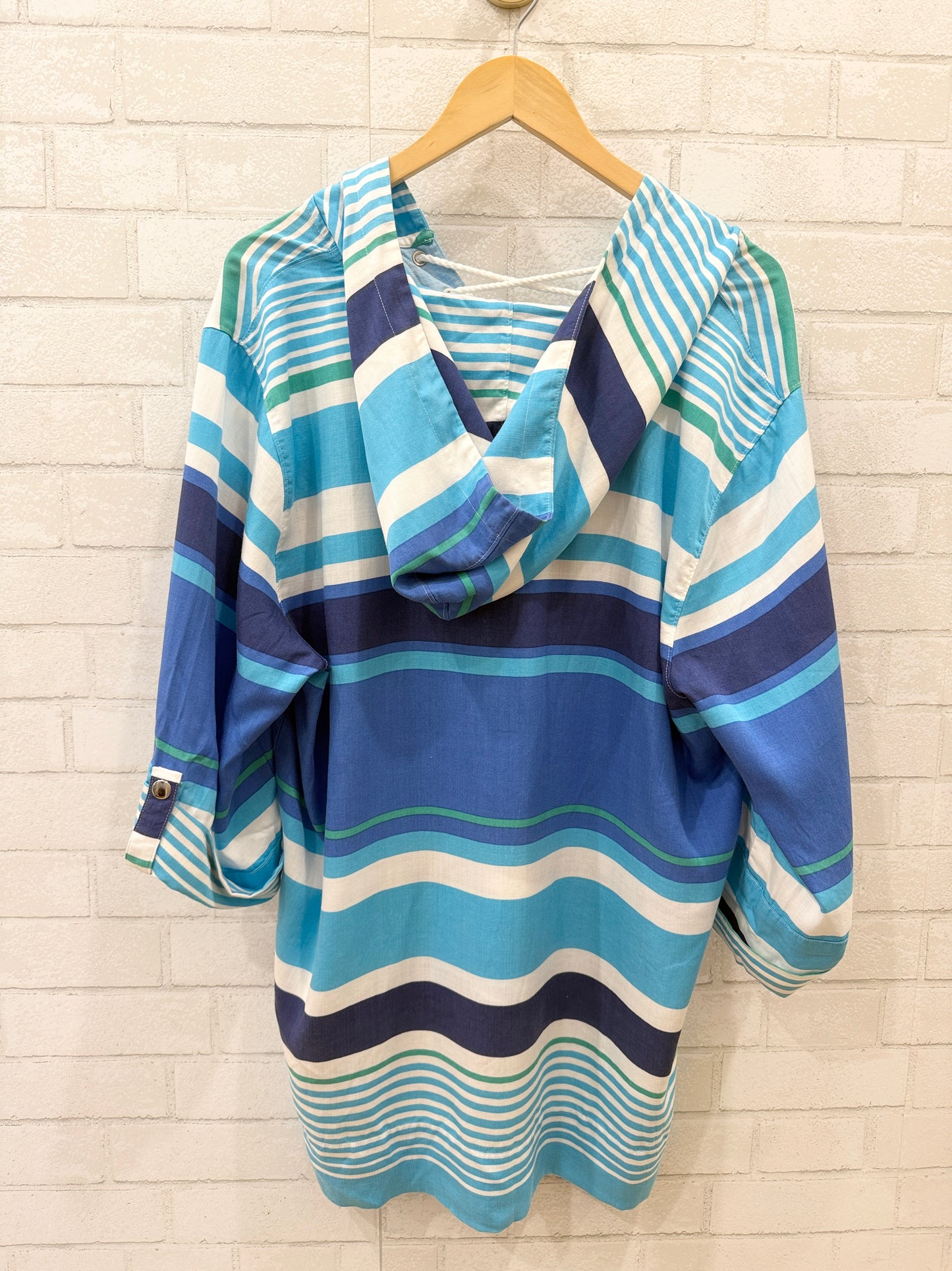 CHICO'S NWT Striped Hooded Tunic/XL