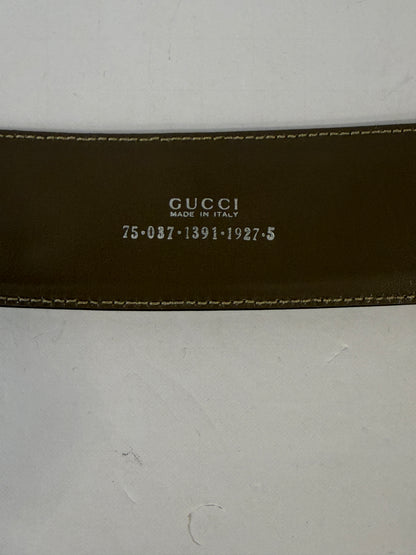 GUCCI Patent Leather Belt with Silver buckle / XS-75
