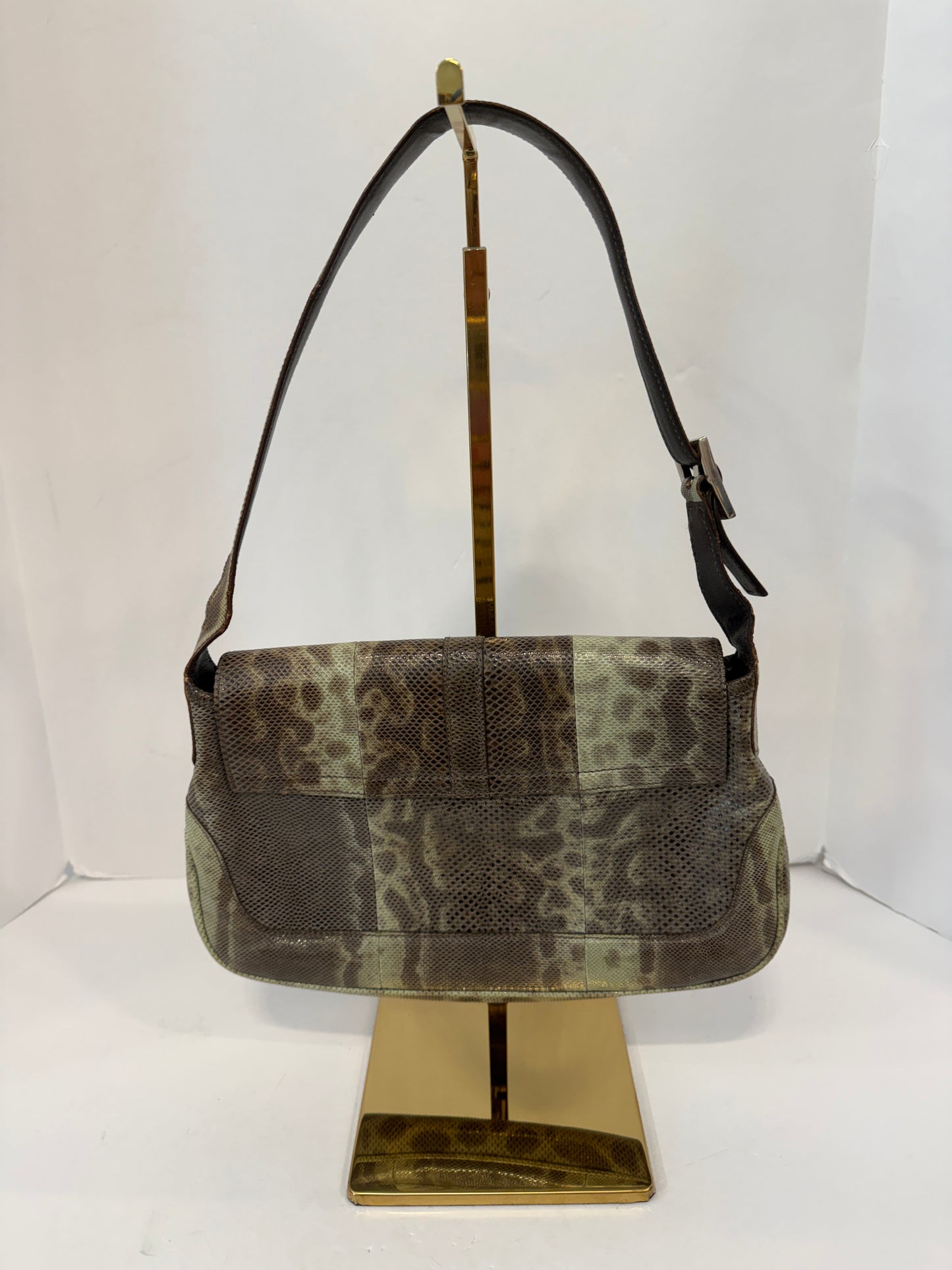 GUCCI Vintage Jackie Bag by Tom Ford in Snake-Embossed Leather — Authentic Y2K Era Shoulder Bag