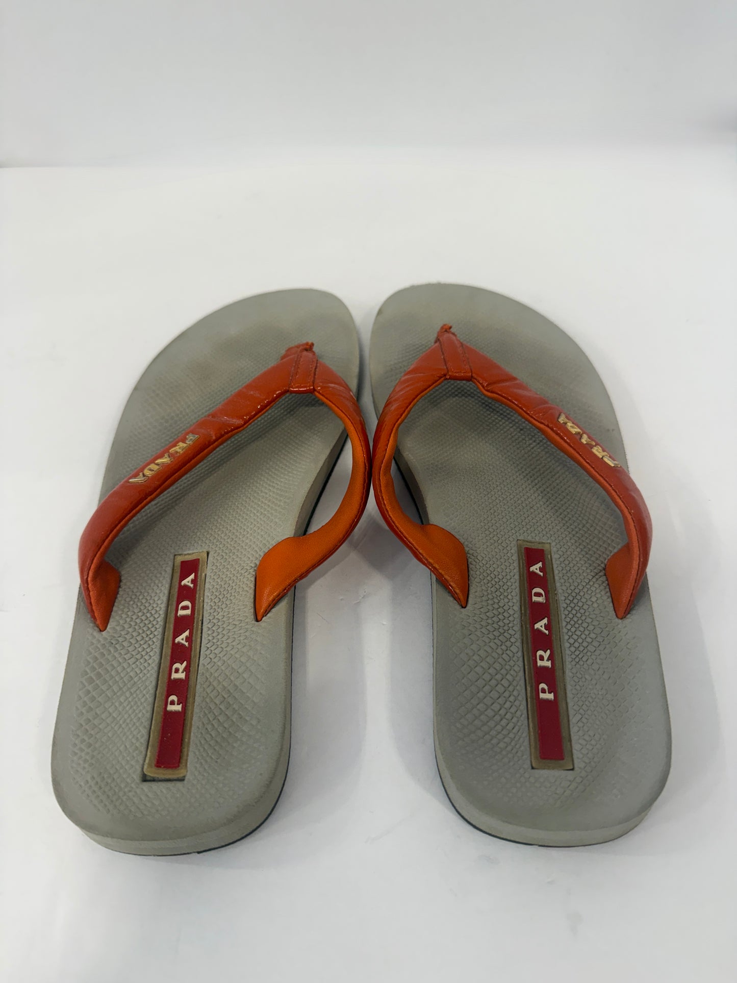 PRADA Patent Leather Flip Flop Sandals / US5