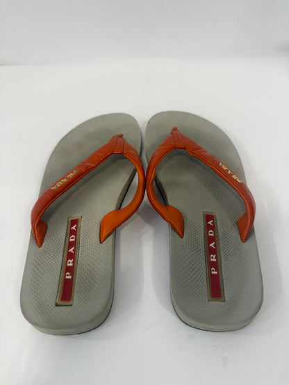 PRADA Patent Leather Flip Flop Sandals / US5