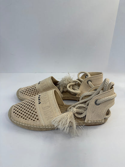DIOR Granville Espadrille Flats in Mesh Canvas with Ankle Tie — Authentic Pre-Owned | Size EU 40 / US 9