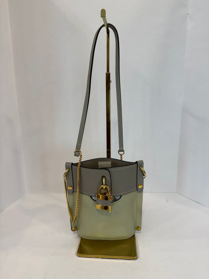 CHLOE Aby Lock Crossbody Bag in Taupe & Pistachio Leather — Authentic Pre-Owned | Padlock