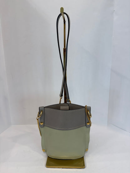 CHLOE Aby Lock Crossbody Bag in Taupe & Pistachio Leather — Authentic Pre-Owned | Padlock