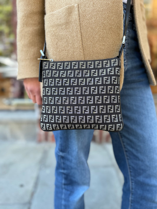 FENDI Zucchino Small Crossbody Monogram Bag