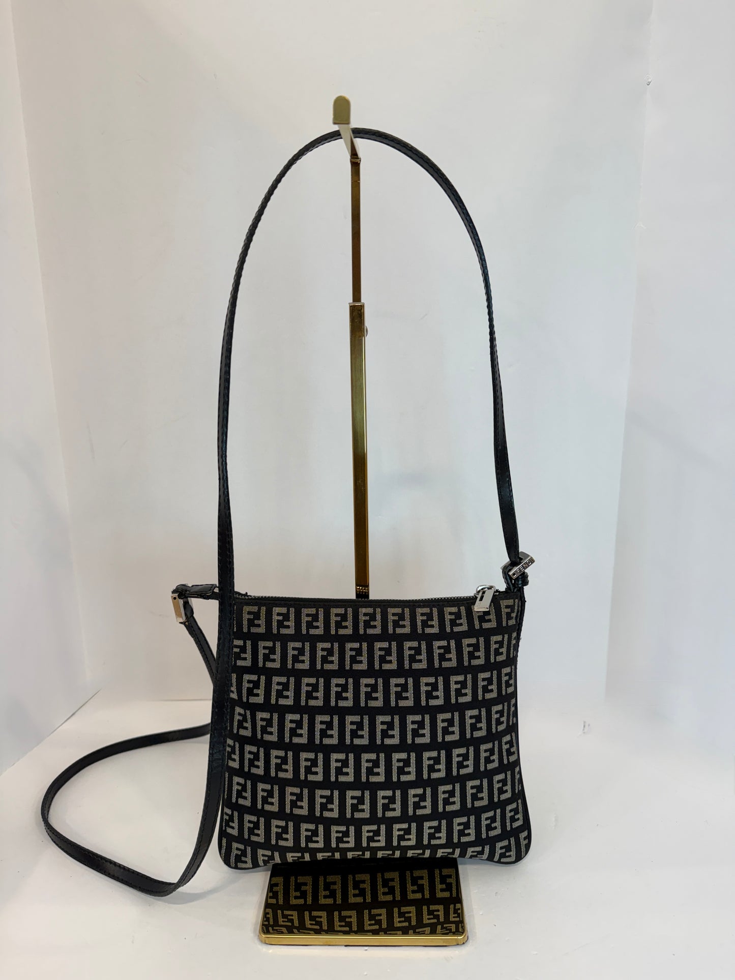 FENDI Zucchino Small Crossbody Monogram Bag