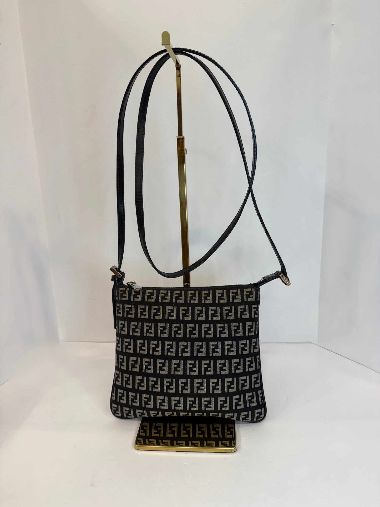 FENDI Zucchino Small Crossbody Monogram Bag