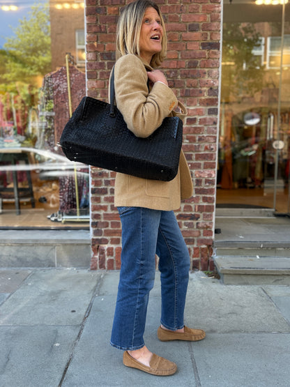 BOTTEGA VENETA Textured Stitched-Leather Tote in Dark Brown — Authentic Pre-Owned | Tomas Maier Era