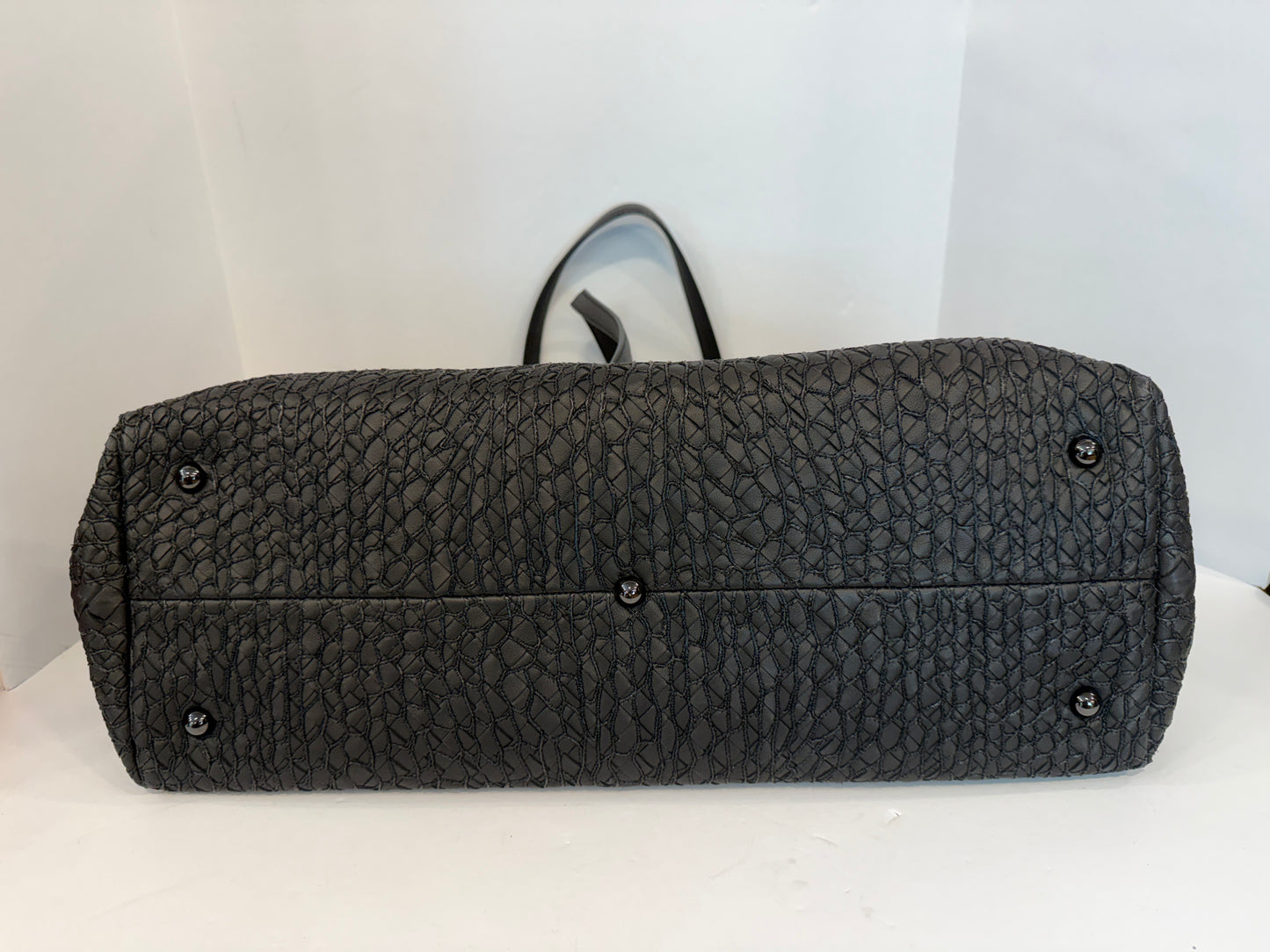 BOTTEGA VENETA Textured Stitched-Leather Tote in Dark Brown — Authentic Pre-Owned | Tomas Maier Era