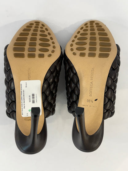 BOTTEGA VENETA Leather HHeels Intreccito Slip On Sandals/US6.5-36.5