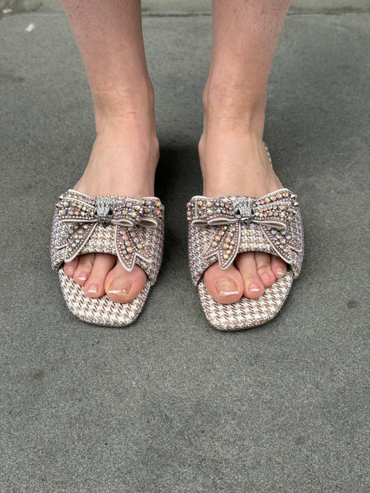 KURT GEIGER Rhinestones Bow Sandals/US9-EU40