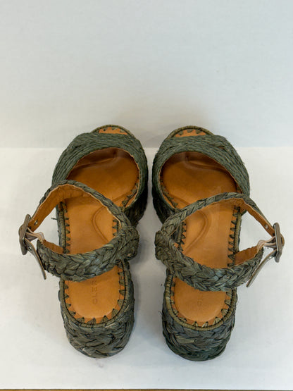 CLERGERIE Raphia Platform Sandals/US9.5-EU40