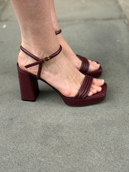GIANVITTO ROSSI  Leather Lena Block Heel Platform Sandals/ US9.5-EU40