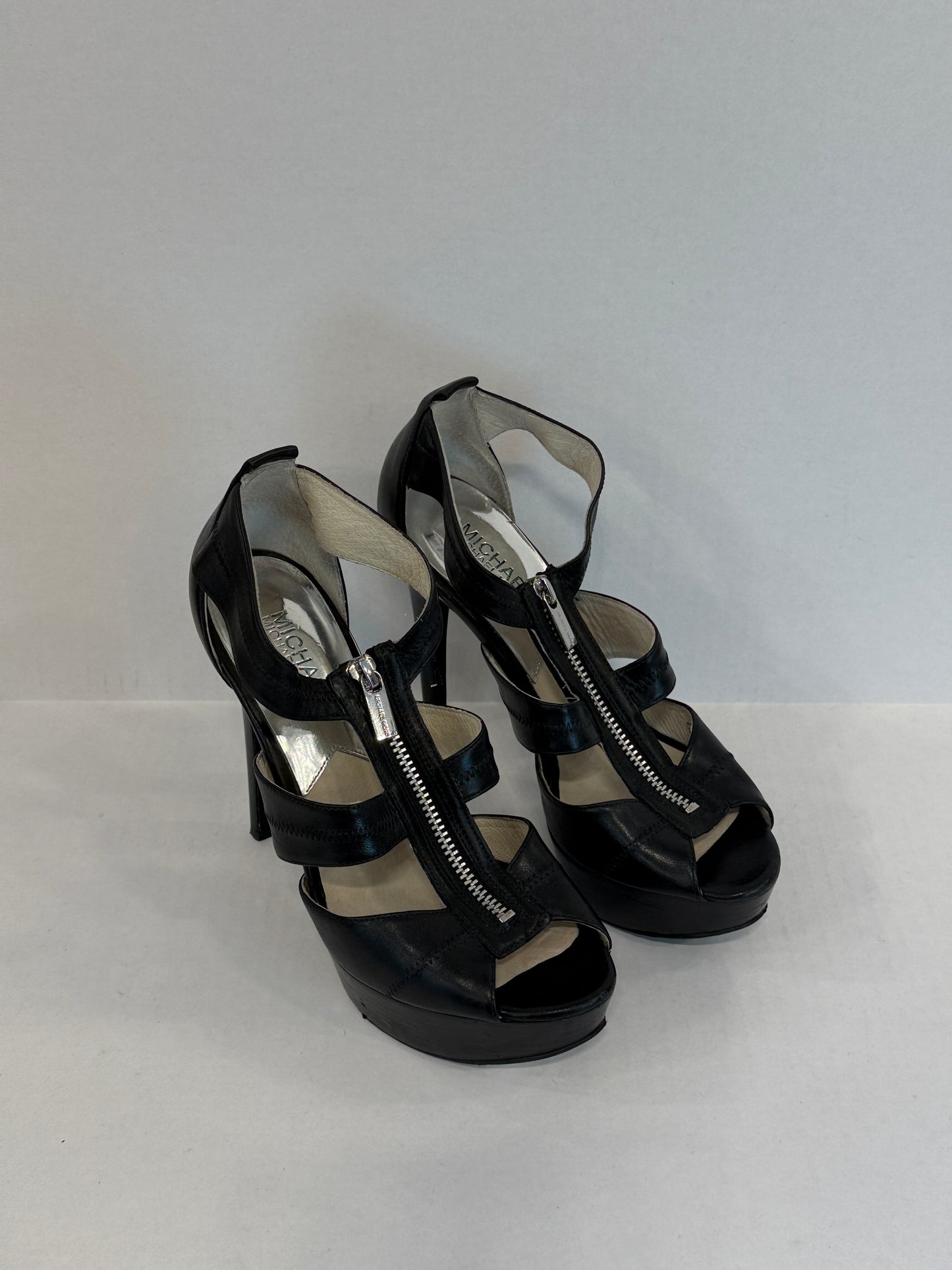 MICHAEL MICHAEL KORS Berkley Platform Sandals Front Zipper/US8