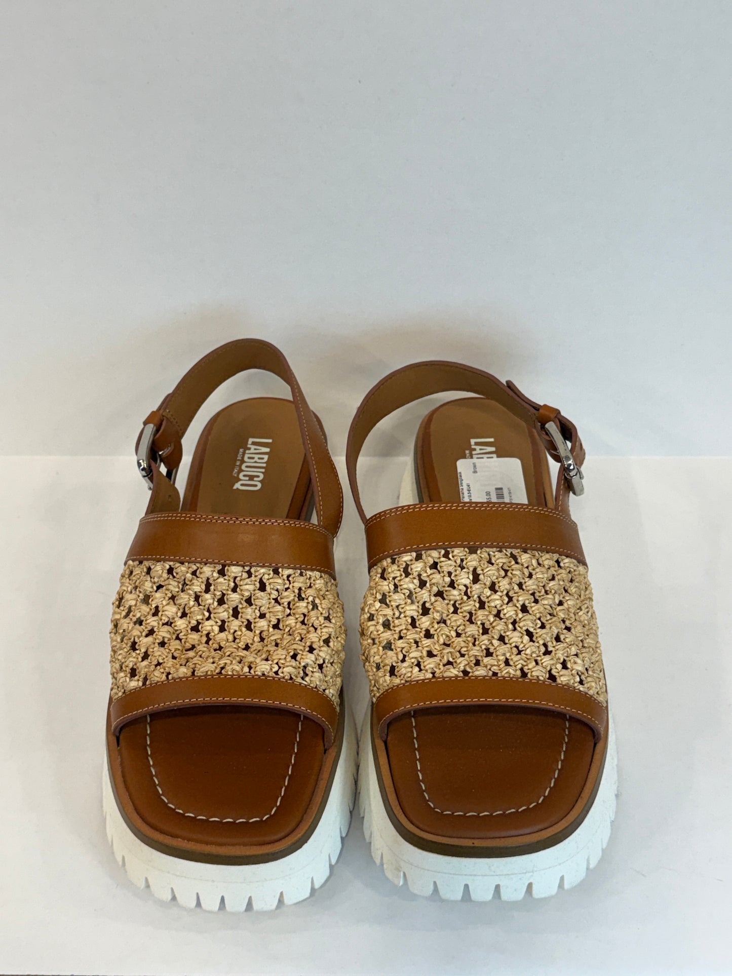LABUCQ Leather Panama Slingback Sandals/US10.5-EU41