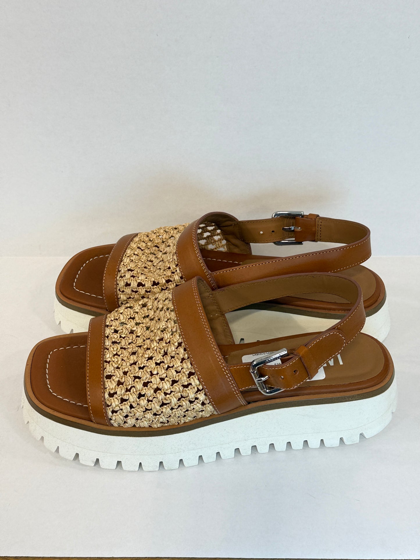 LABUCQ Leather Panama Slingback Sandals/US10.5-EU41